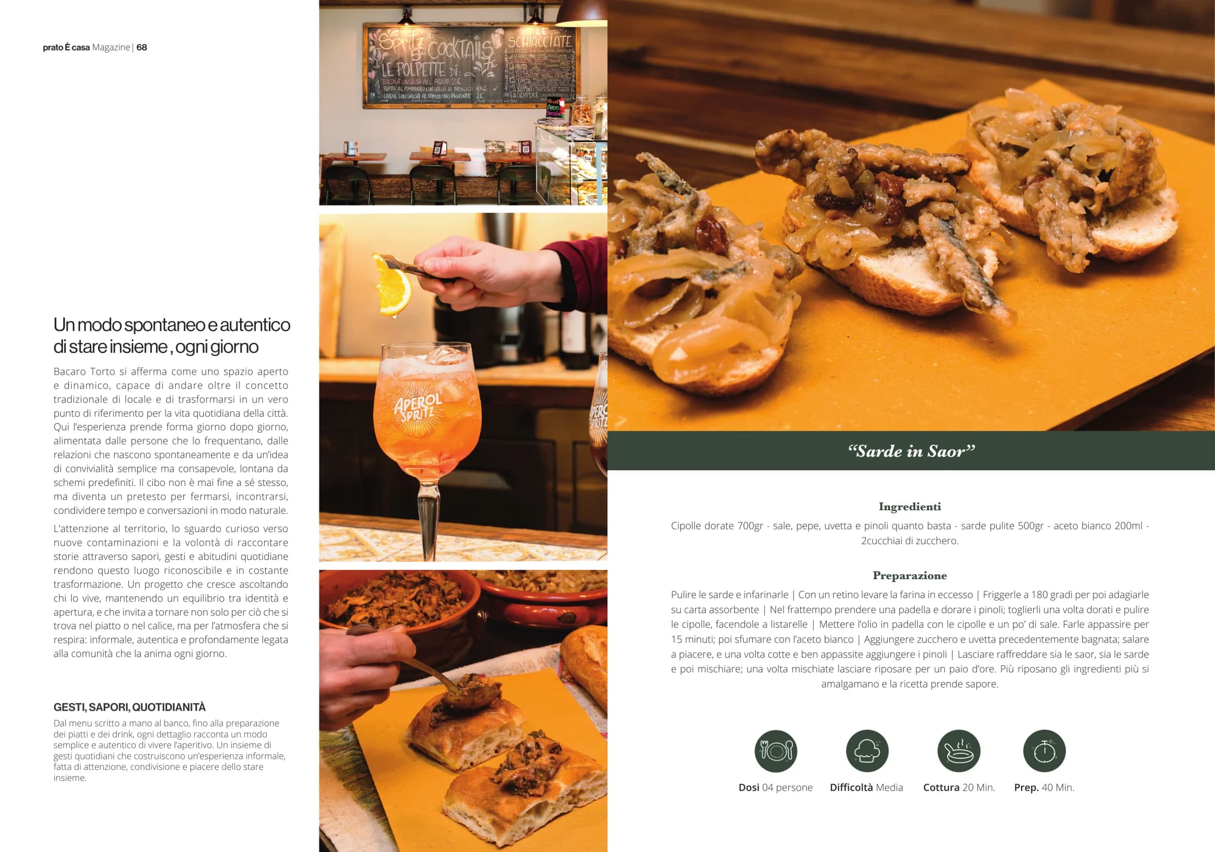 La ricetta "Sarde in Saor" - tratta dal magazine Prato è Casa n°10, firmata Bacaro Torto.